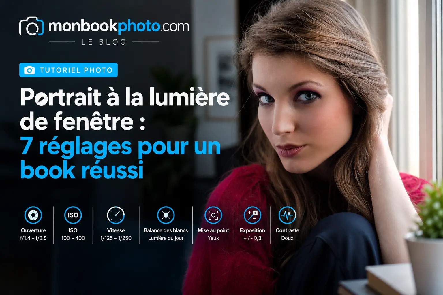 Portrait à la lumière de fenêtre : 7 réglages pour un book réussi